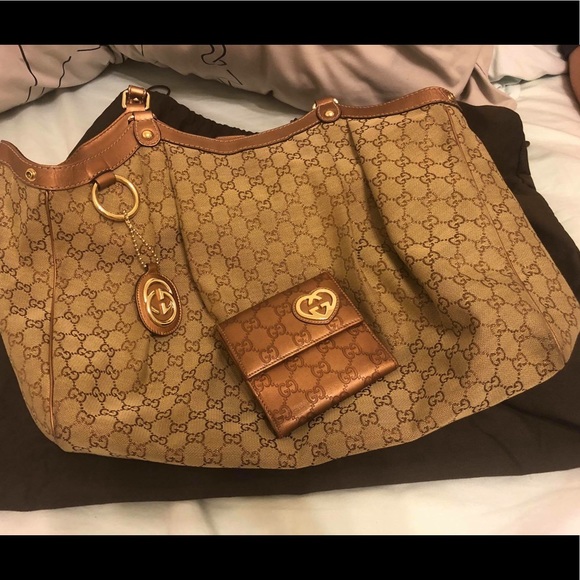 Authentic Gucci Canvas Tote and Wallet - Picture 1 of 8